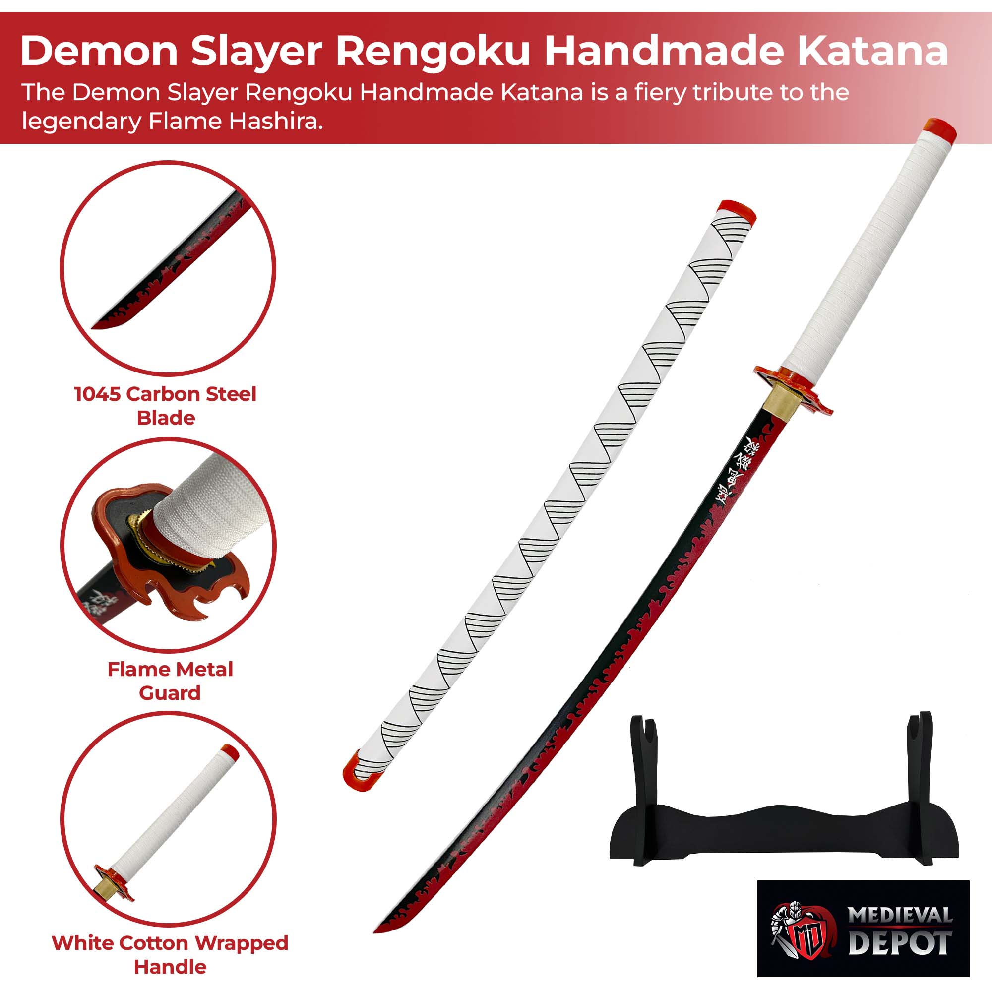 Kyojuro Rengoku - Flame Nichirin Katana (Replica)
