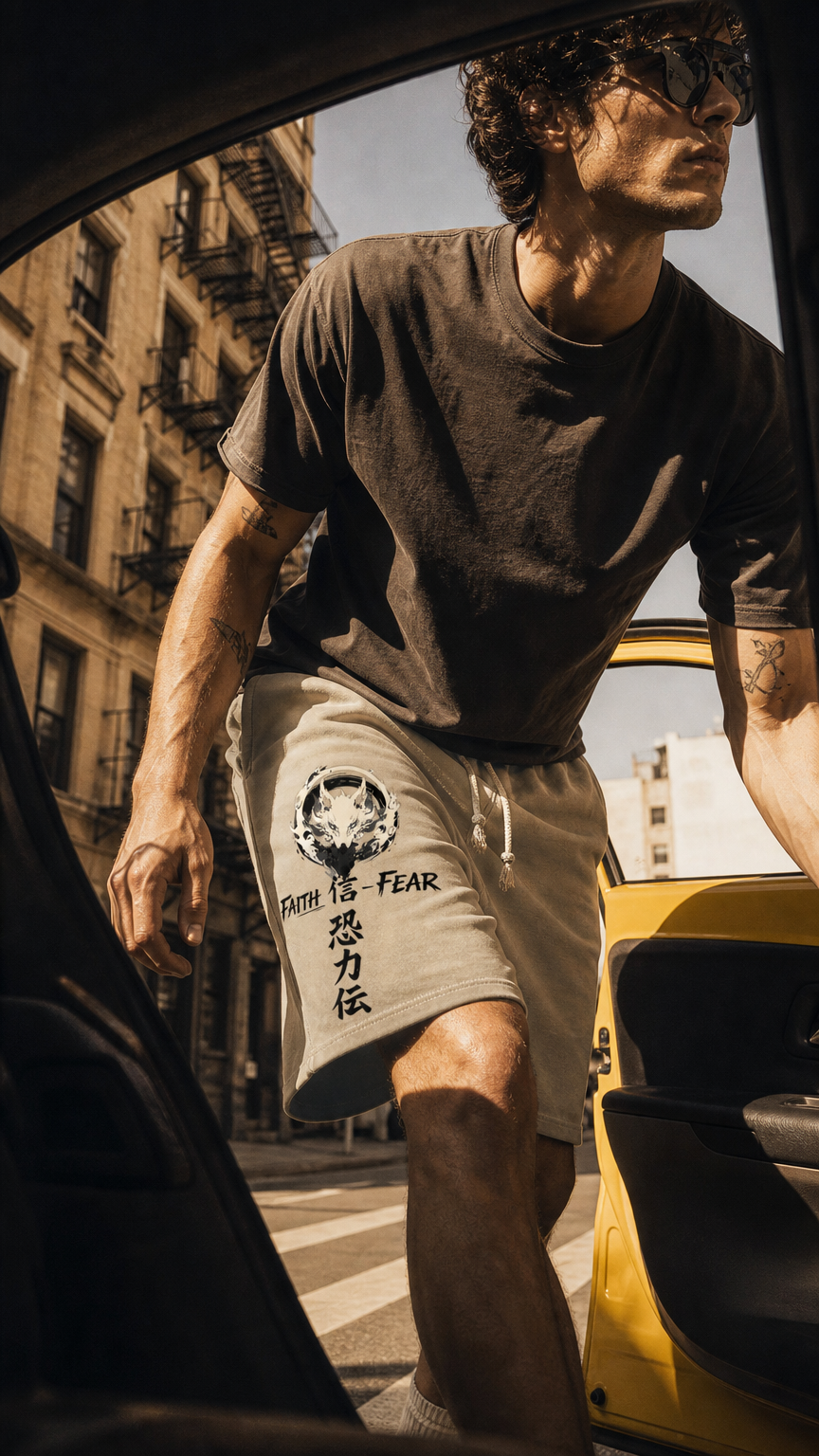 Faith Over Fear Reverse Dyed Sweatshorts