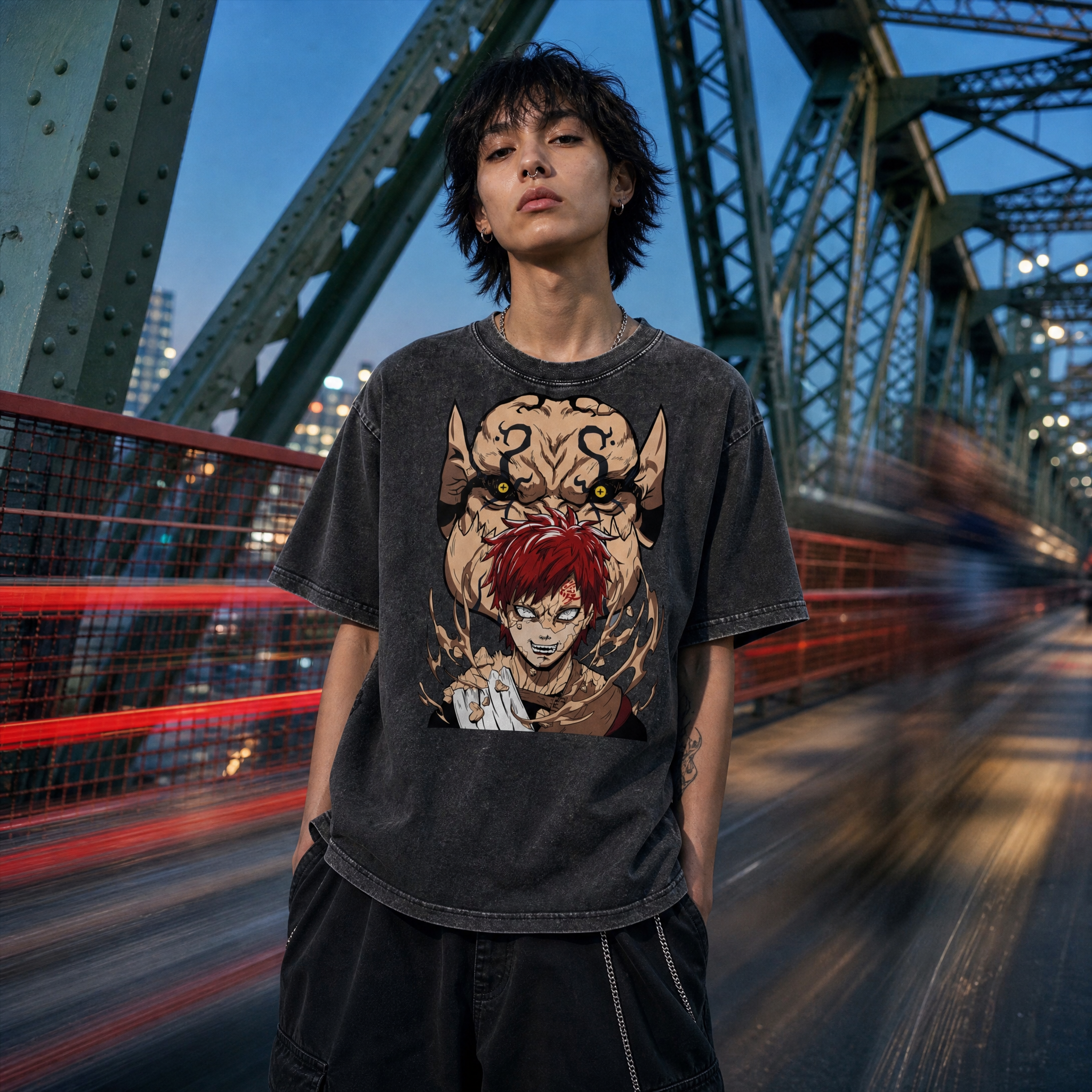 Gaara x Shukaku Wash Boxy Cotton Tee