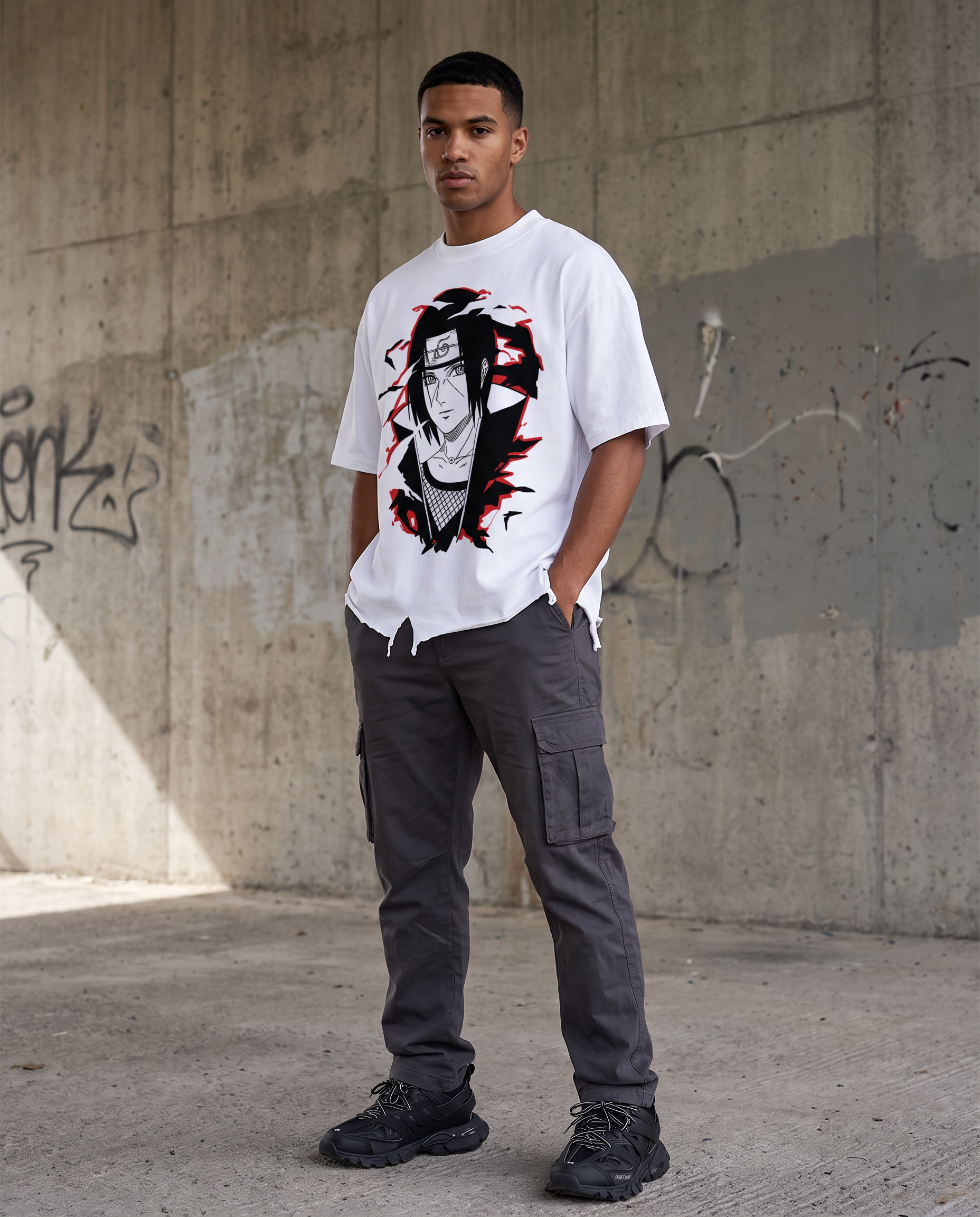 Itachi Uchiha Vintage Wash Boxy Hem Tee