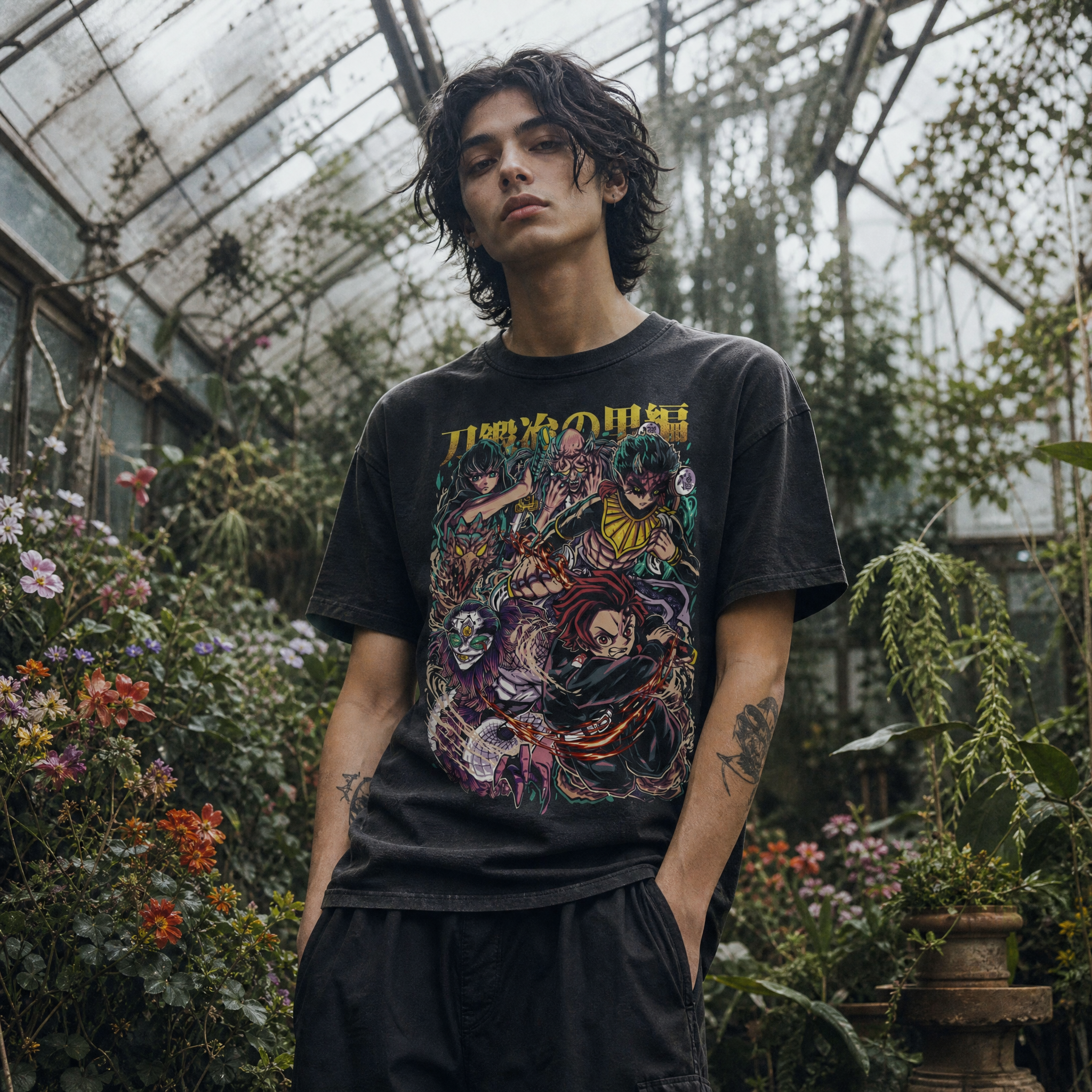 Tanjiro/Muichiro v. Upper Ranks Sunfade Vintage Washed Tee